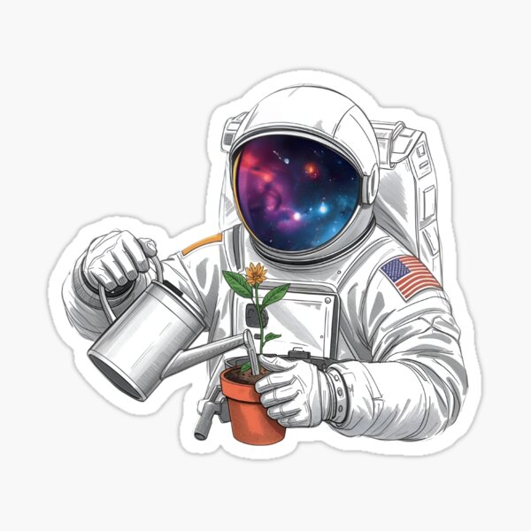 Astronaut Watering Flower