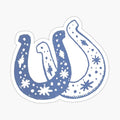 Blue lucky horseshoes