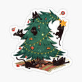 Christmas Tree And Cat Owner