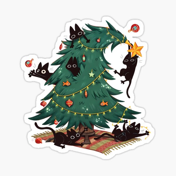 Christmas Tree And Cat Owner