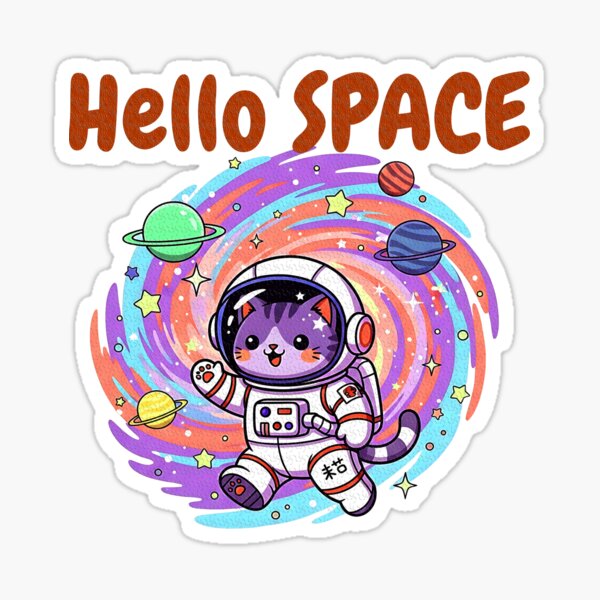 Cute Cat Astronaut in Kawaii
