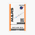 Mars space ticket