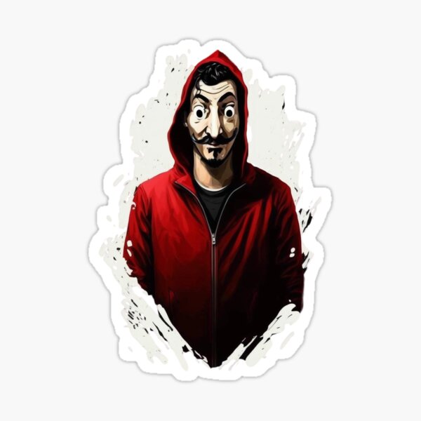 Red Dali Mask Heist Hoodie