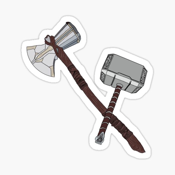 Stormbreaker and Mjolnir Sticker