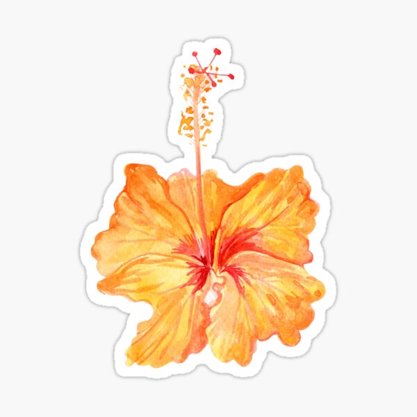 Yellow Hibiscus Sticker