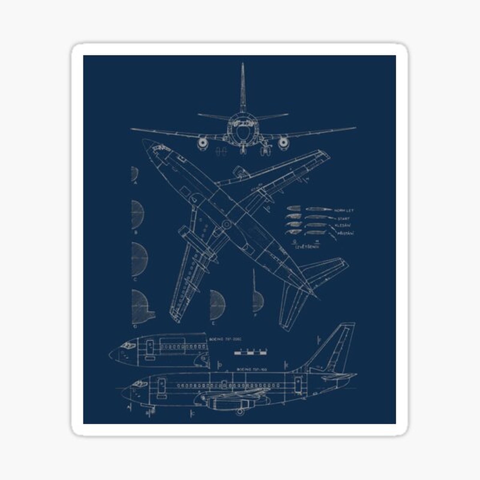 Airplane Blueprint Design Boeing 737