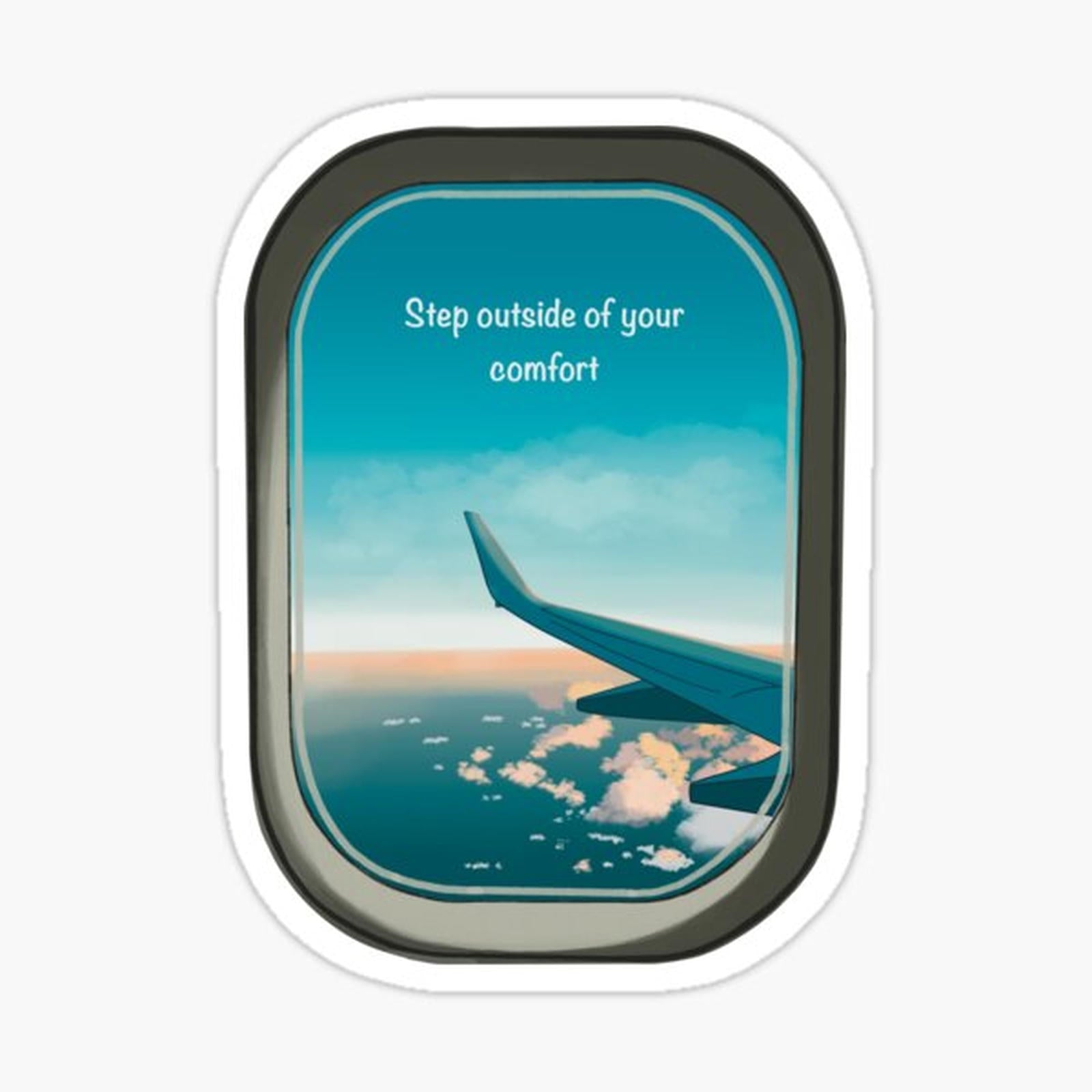 Airplane Window view illustration for travel lovers