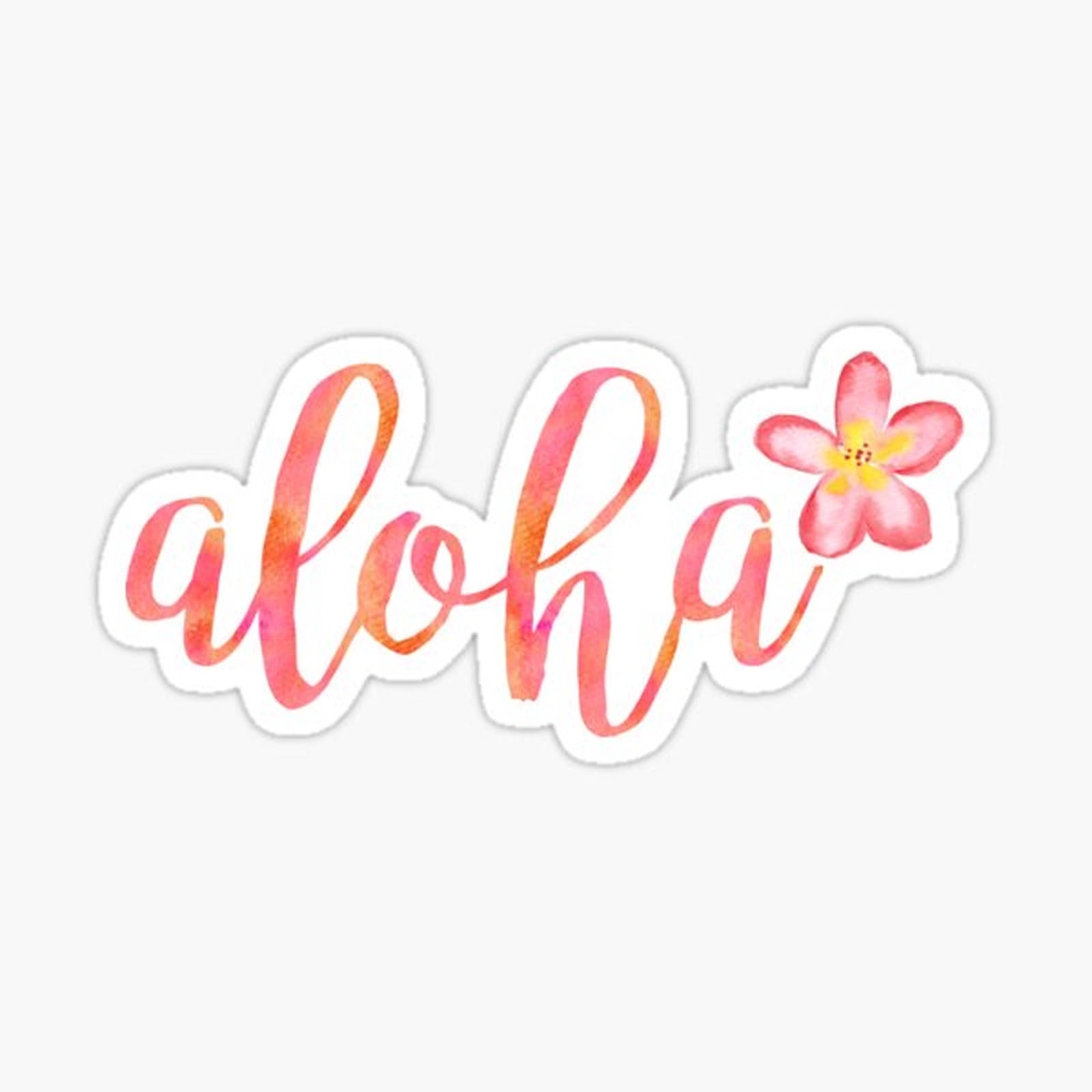 Aloha Hawaii Plumeria Watercolor Floral