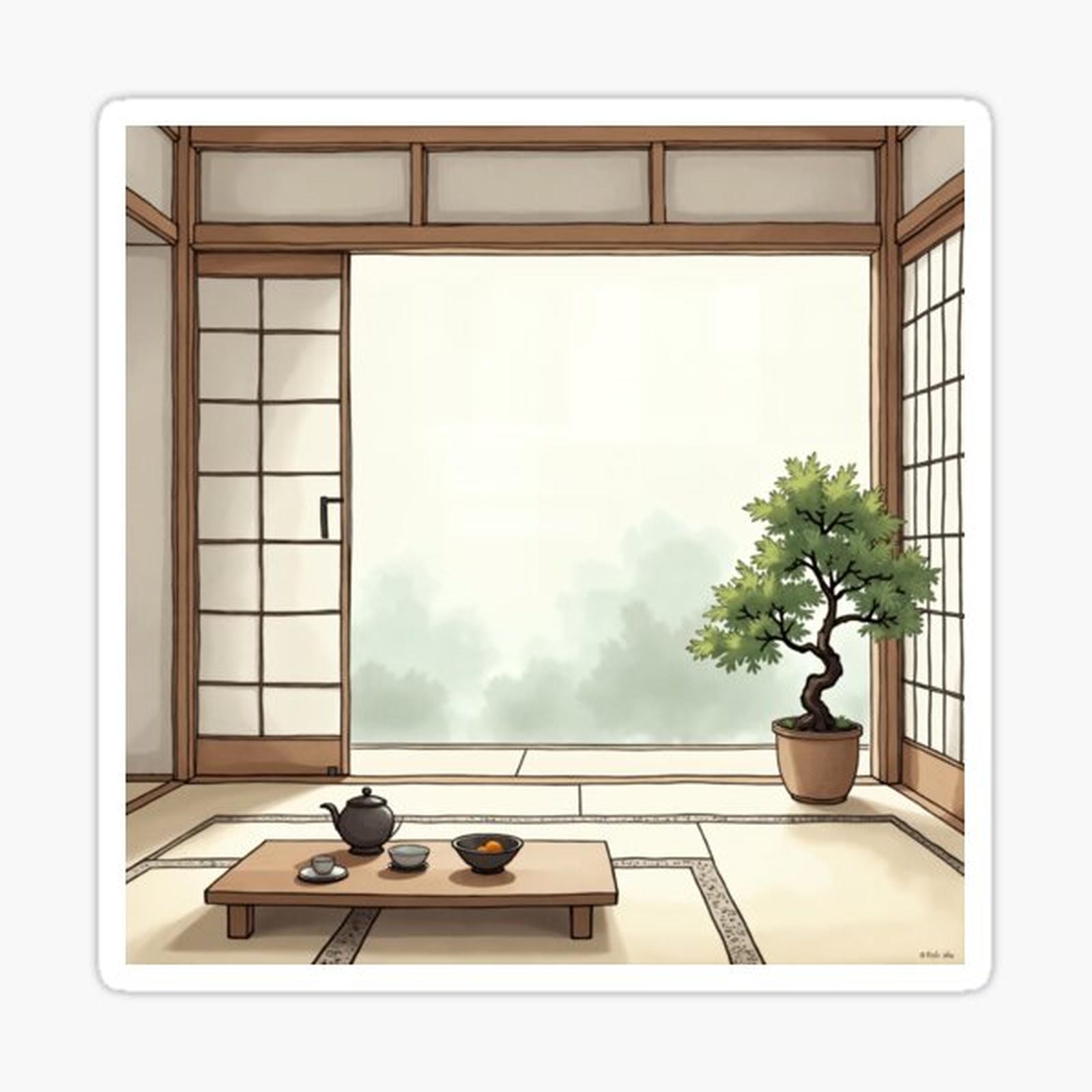 Apartment Decorating - Serene Japanese Zen Room with Bonsai