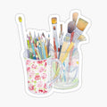 Art Tools_ pencils and brushes