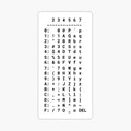 ASCII Table Reference Chart Encoded in Hexadecimal