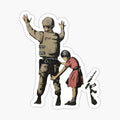 Banksy Girl frisking soldier Palestine