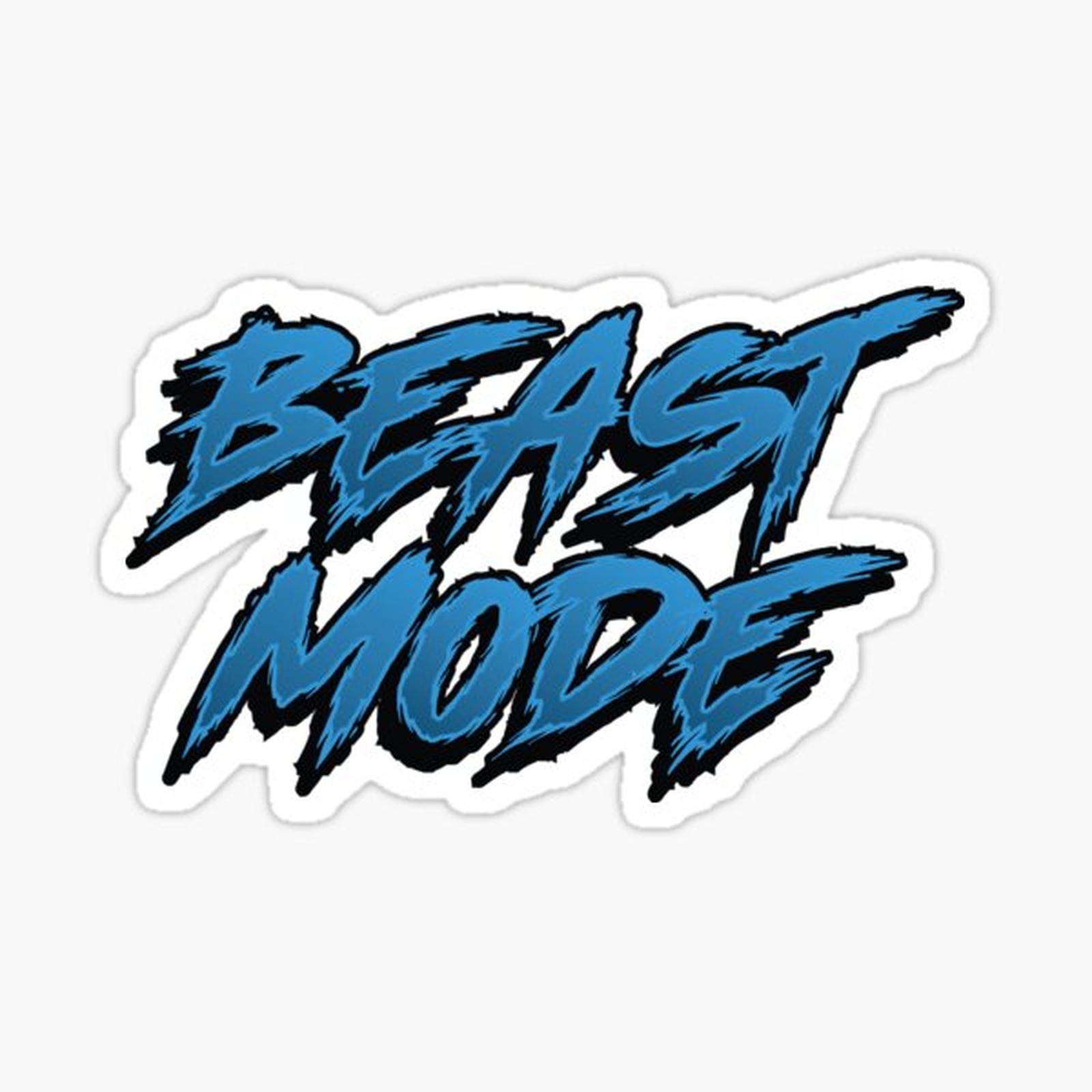 Beast Mode - Brush Script Blue