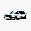 Beautiful white sports car sticker