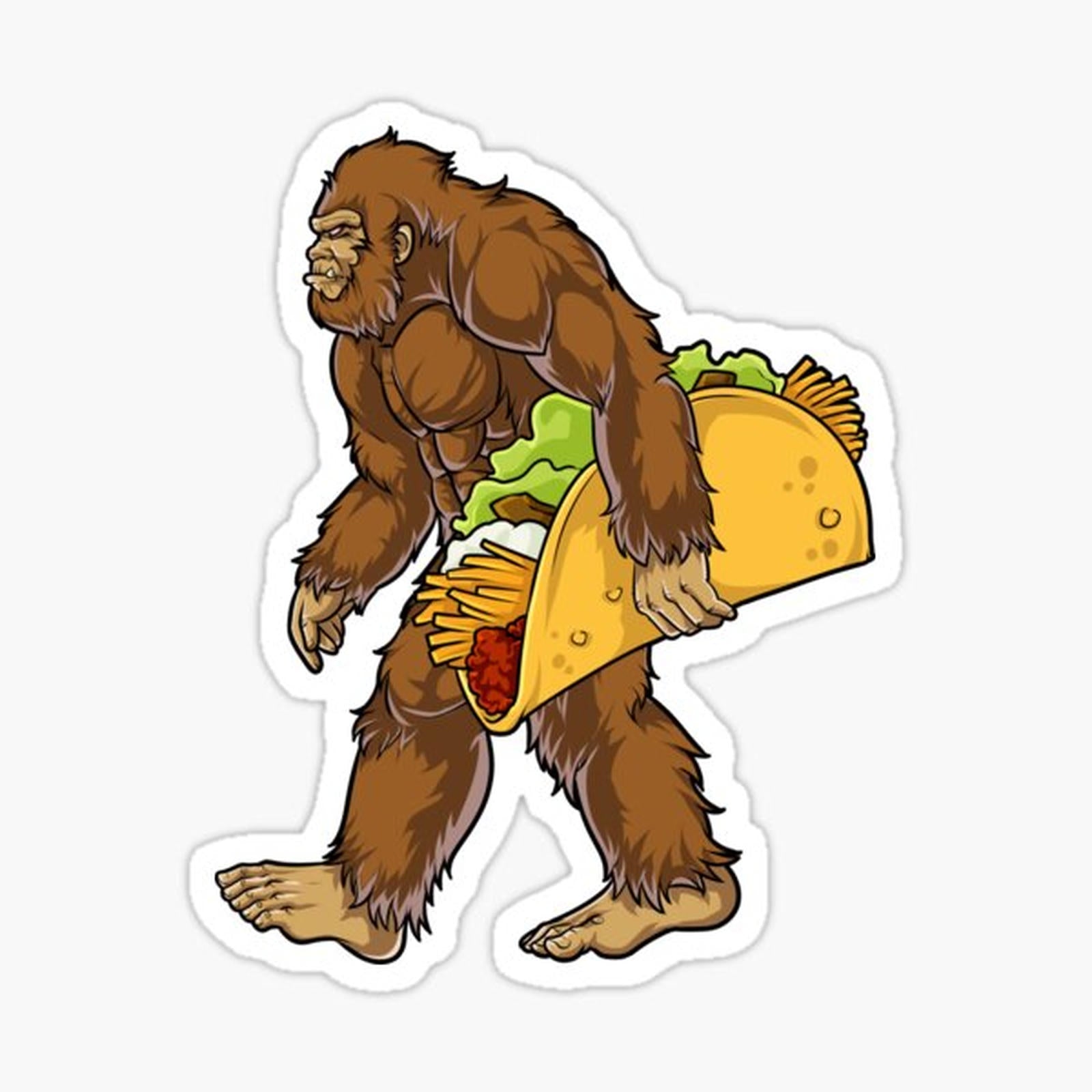 Bigfoot Sasquatch Carrying Taco