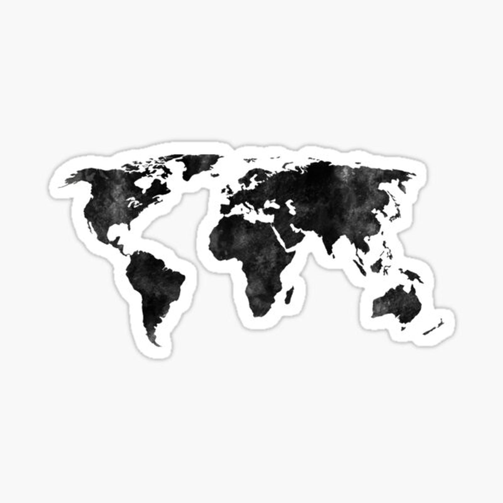 Black and white watercolor map