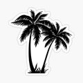 Black Palm Tree Sticker