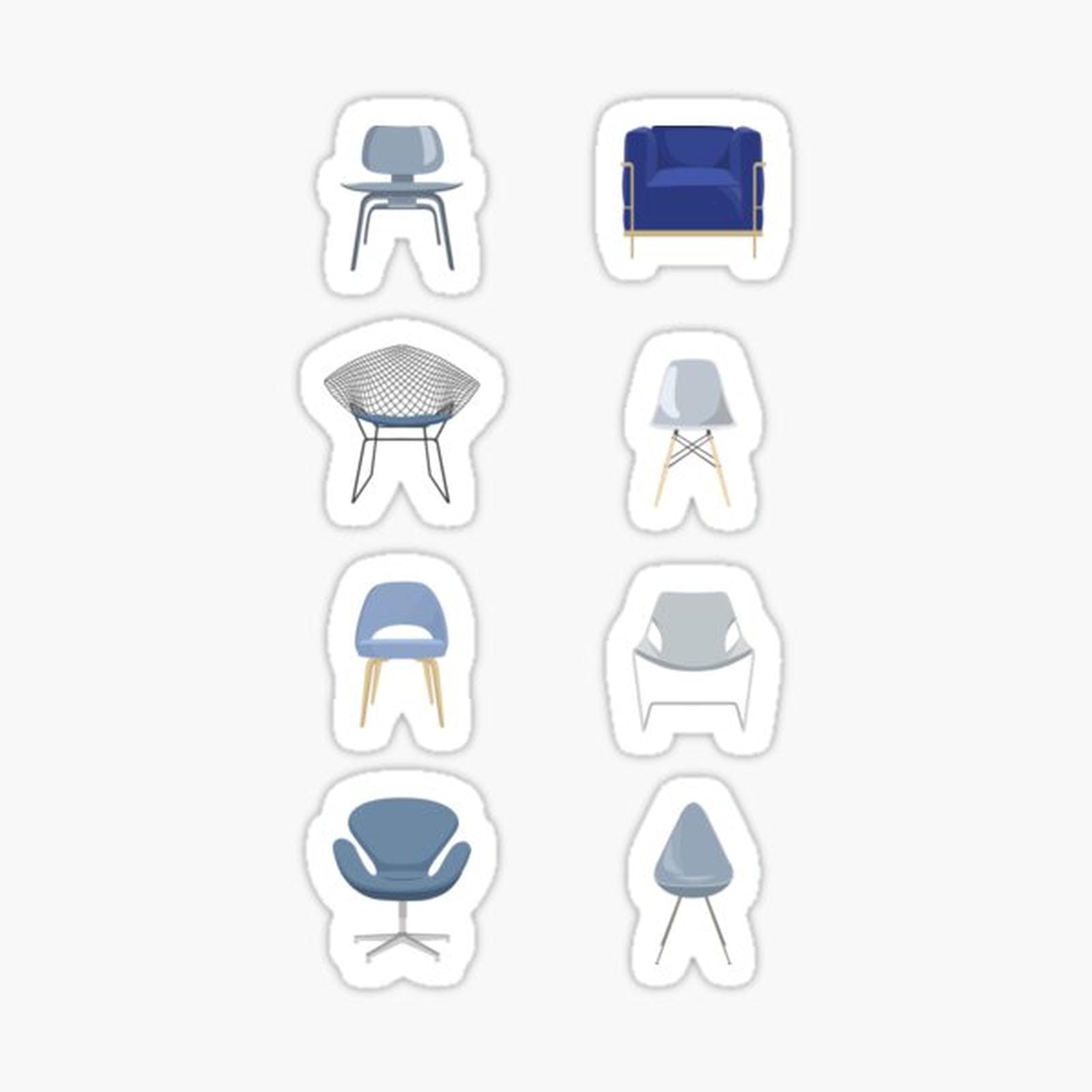 Blue Mid-Century Modern Chairs
