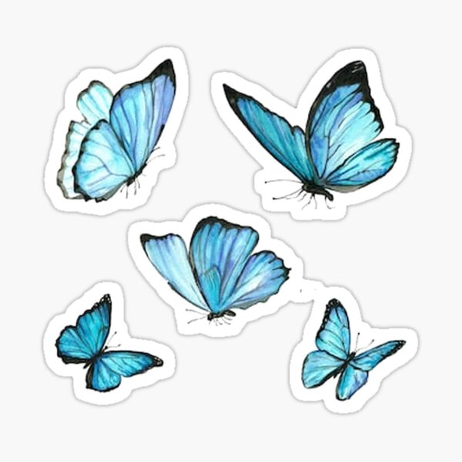 Blue Watercolor Butterflies