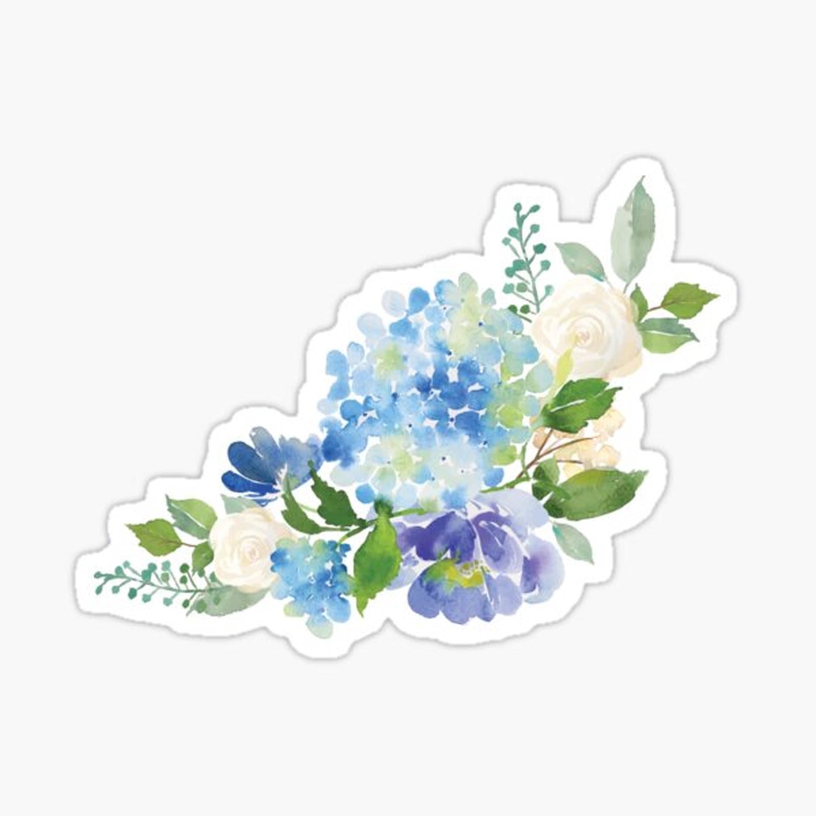 Blue Watercolor Hydrangea