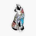 Cat in Lotus Tattoo