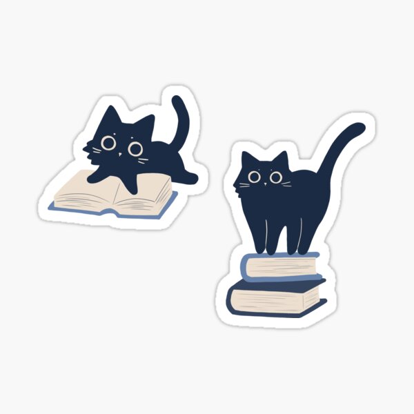 cats and books set