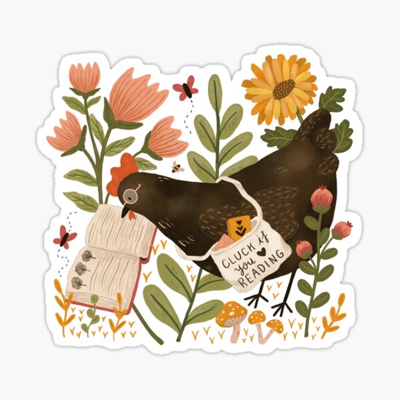 Chicken Reading a Book