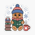 Christmas Book Lover Gingerbread Library Reading Bookaholic