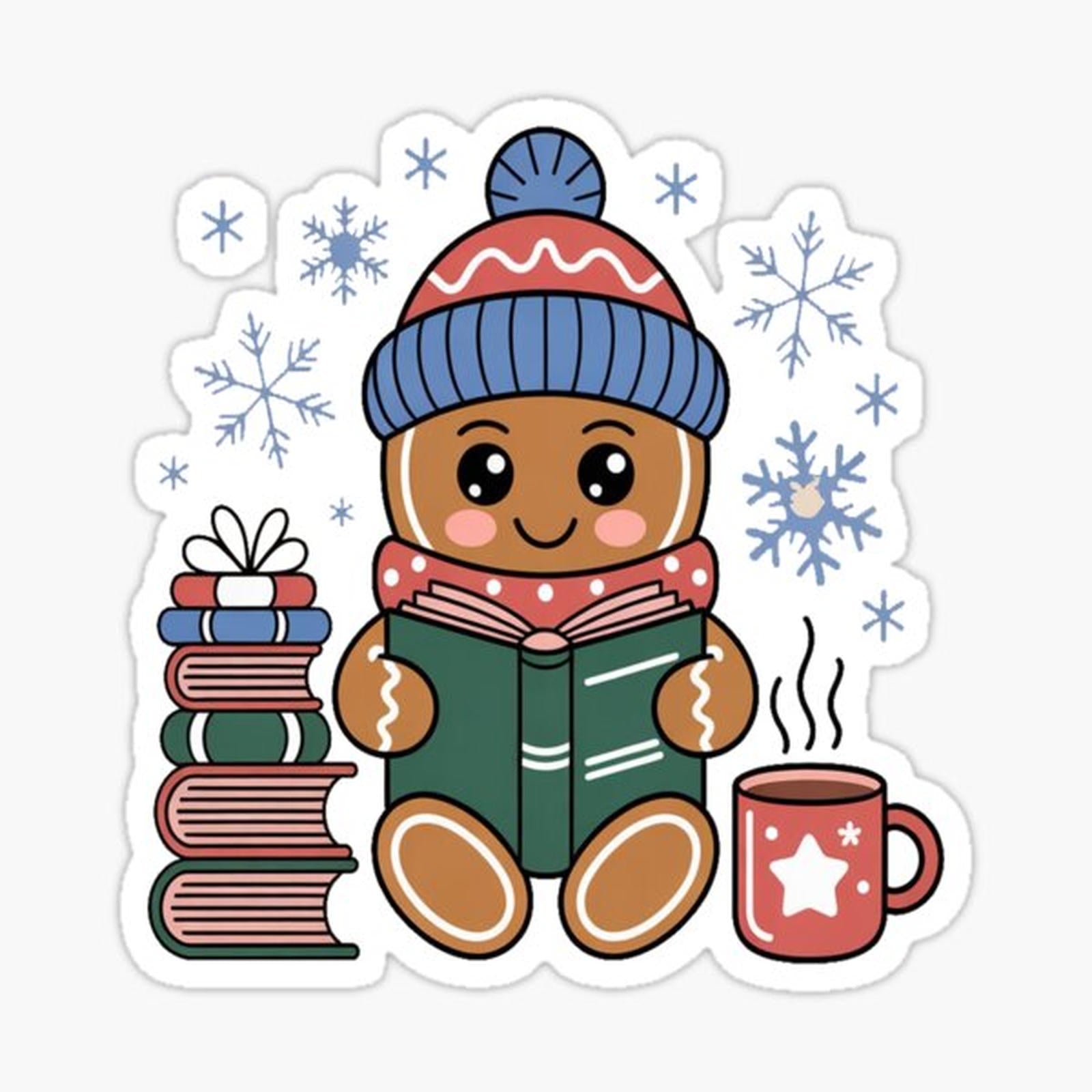Christmas Book Lover Gingerbread Library Reading Bookaholic