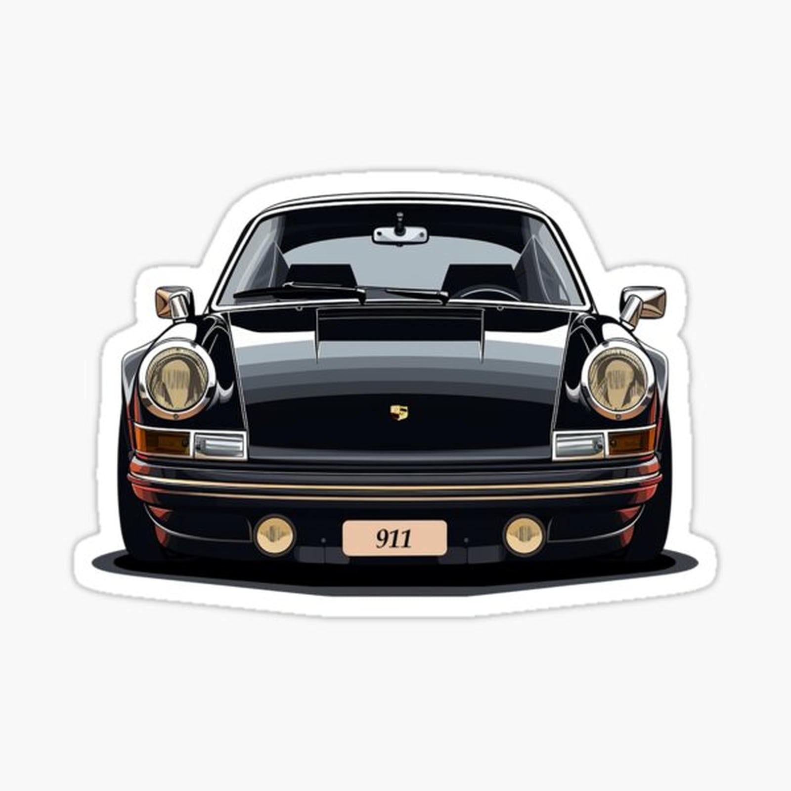 Classic black 911 tshirts & stickers