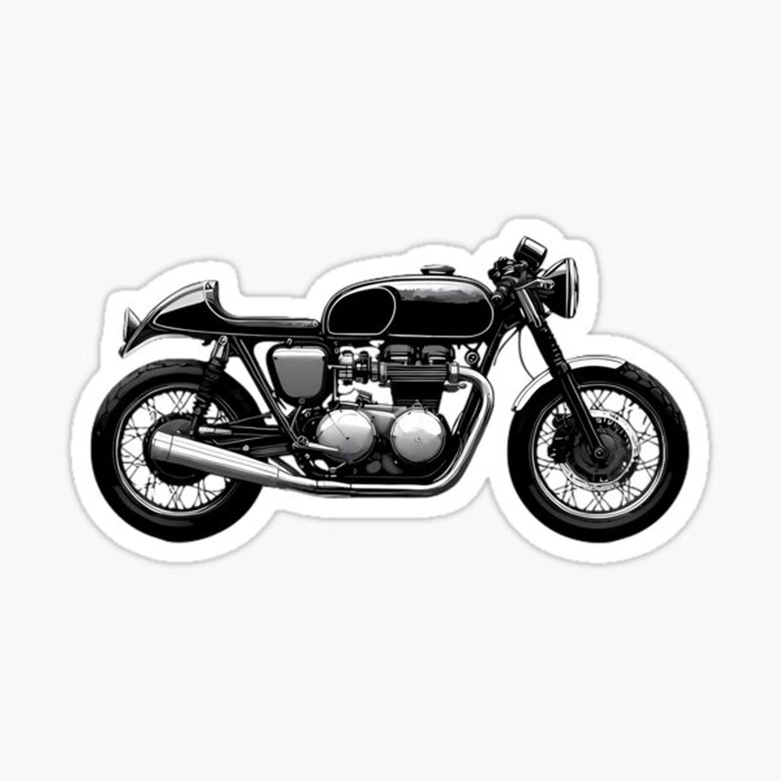 Classic Cafe Racer Vintage Motorcycle Illustration