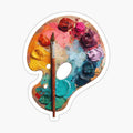 Colorful Artist Palette with Brush – Creative Inspiration Wall Art