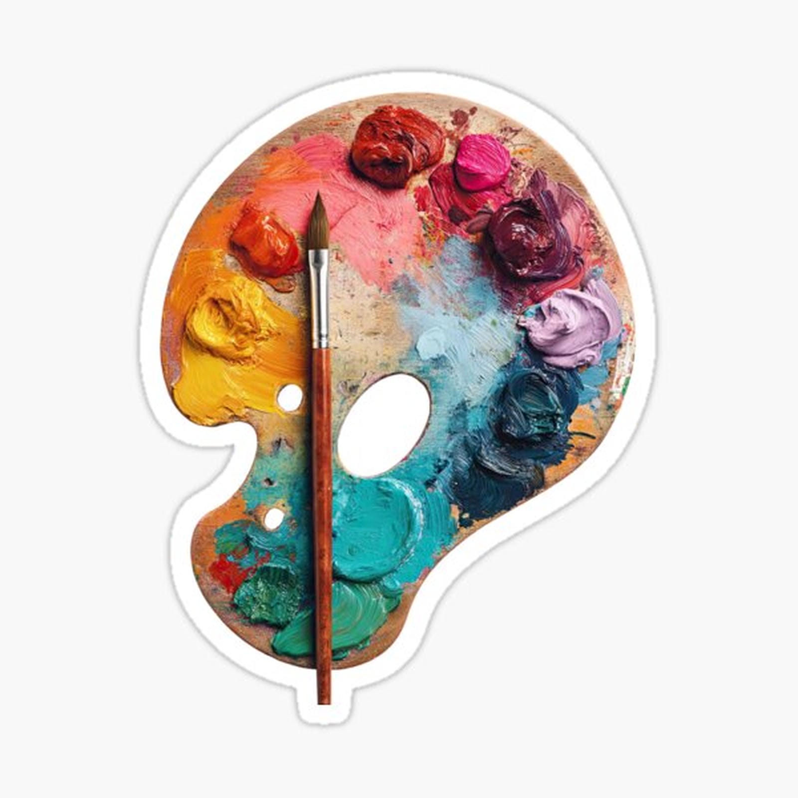 Colorful Artist Palette with Brush – Creative Inspiration Wall Art