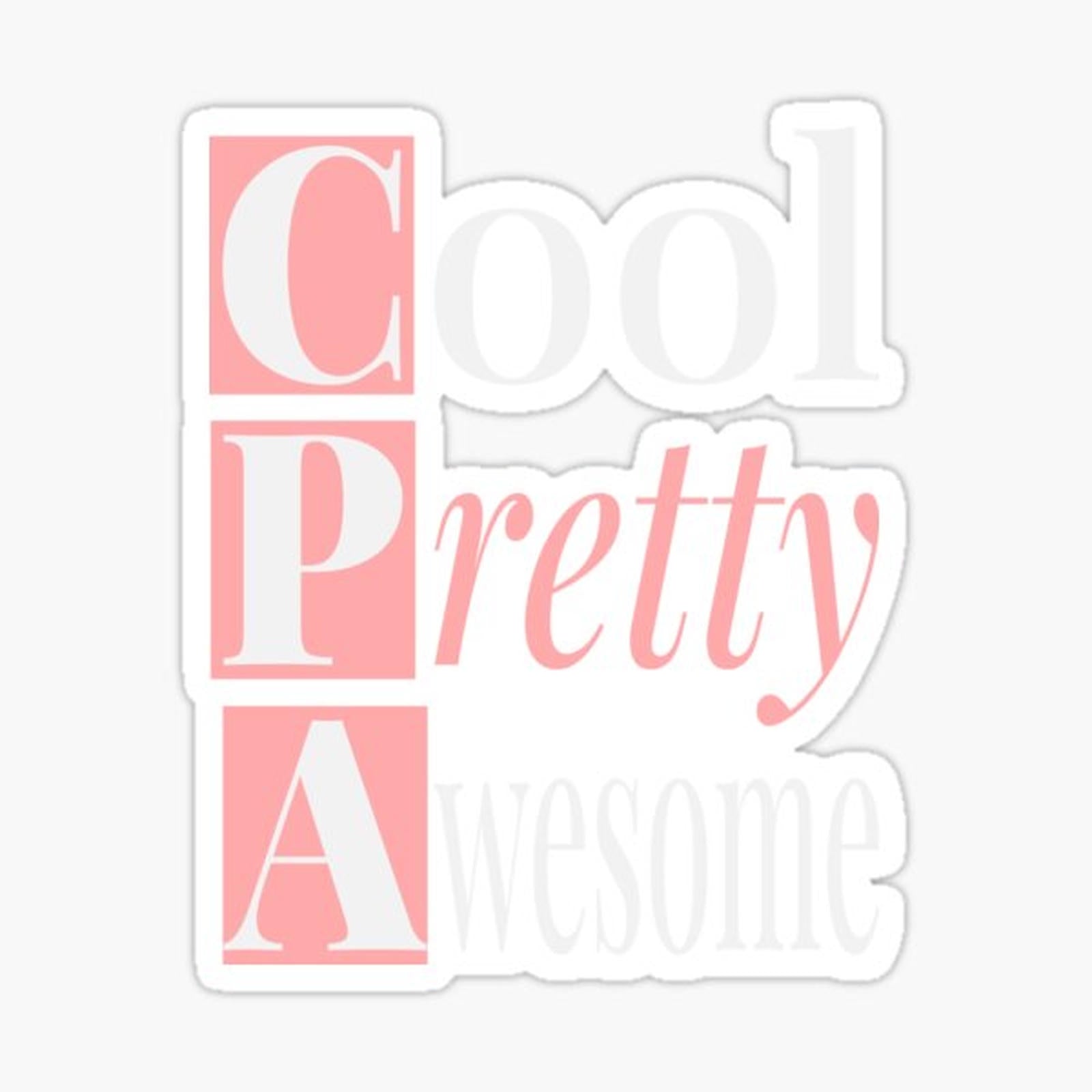 Cool Pretty Awesome CPA _ White and Peach Typography