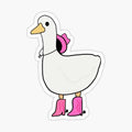 Cowgirl duck with pink boots