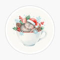 Cozy Christmas Mouse in a Teacup – Watercolor Winter Illustration