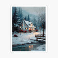 Cozy Cottage by the Snowy Stream