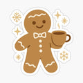 Cozy Gingerbread Man With Coffee Cup – Cute Christmas Holiday Art