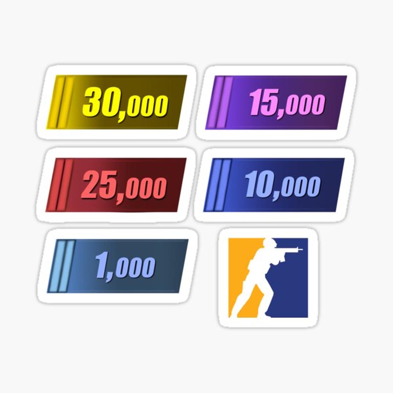 CS2 Premier Ranks Sticker Sheet (High Resolution) + CS2 Logo