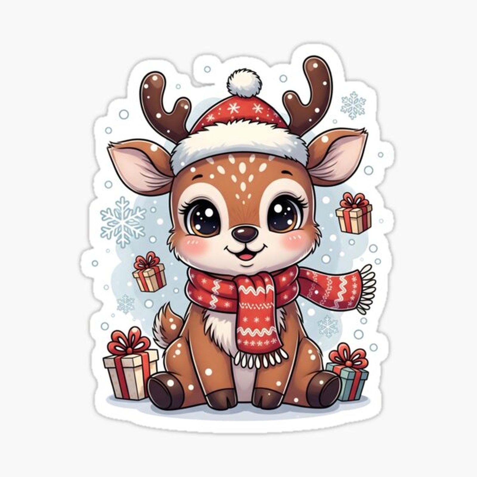 Cute Baby Reindeer Christmas Cartoon for Kids