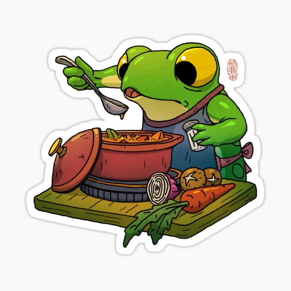 cute frog cooking