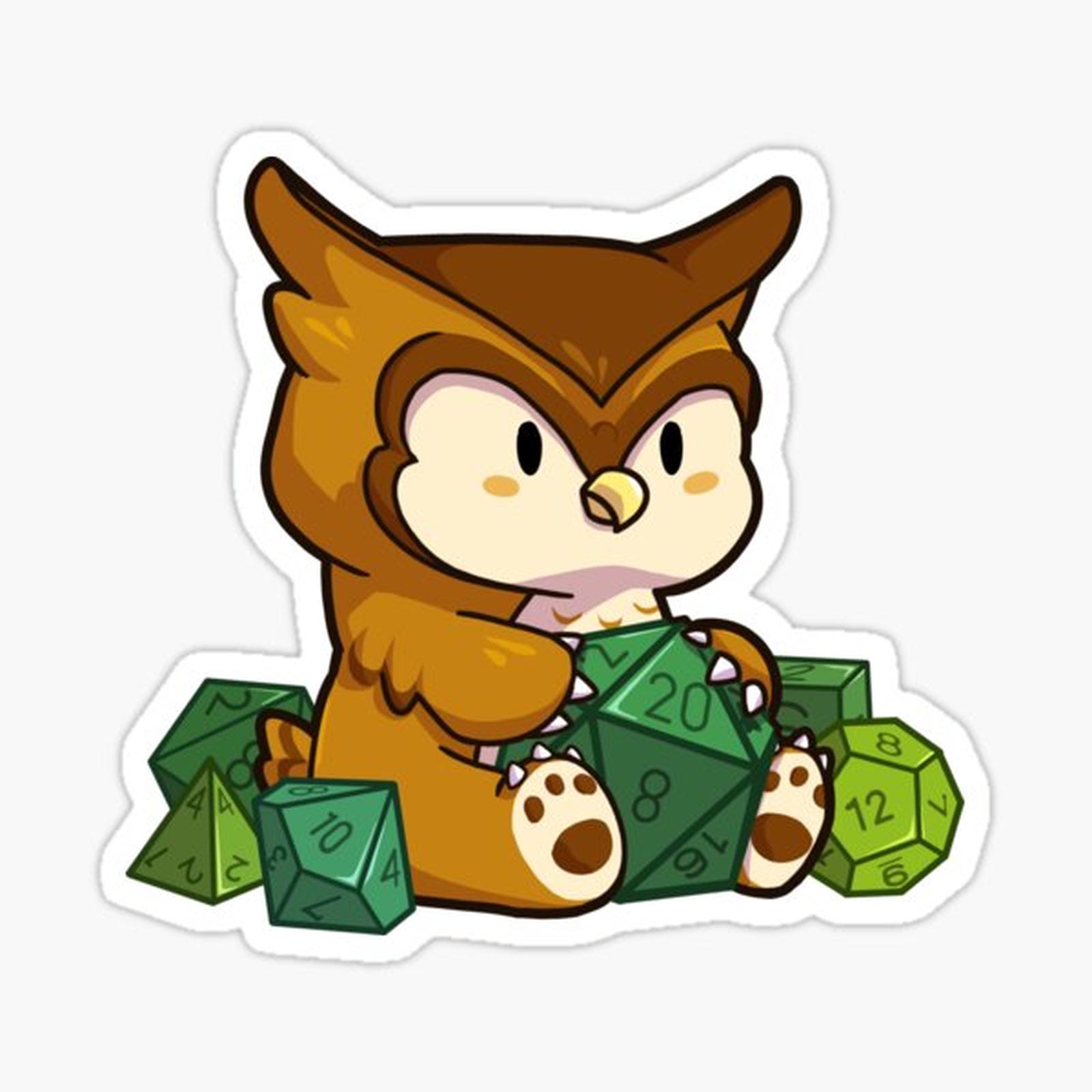 Cute Owlbear with Dice