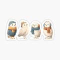 cute snow owl watercolor