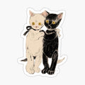 Cute twin cats sticker