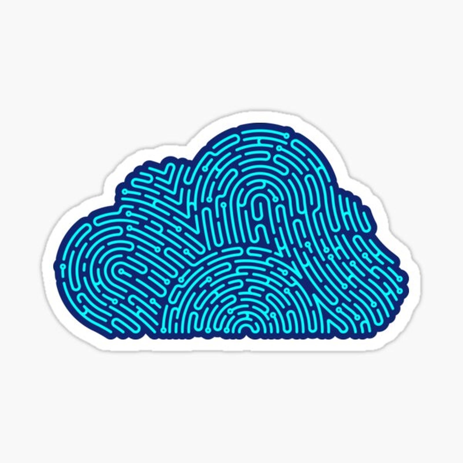 cyber security cloud shape combined fingerprint electronic pattern