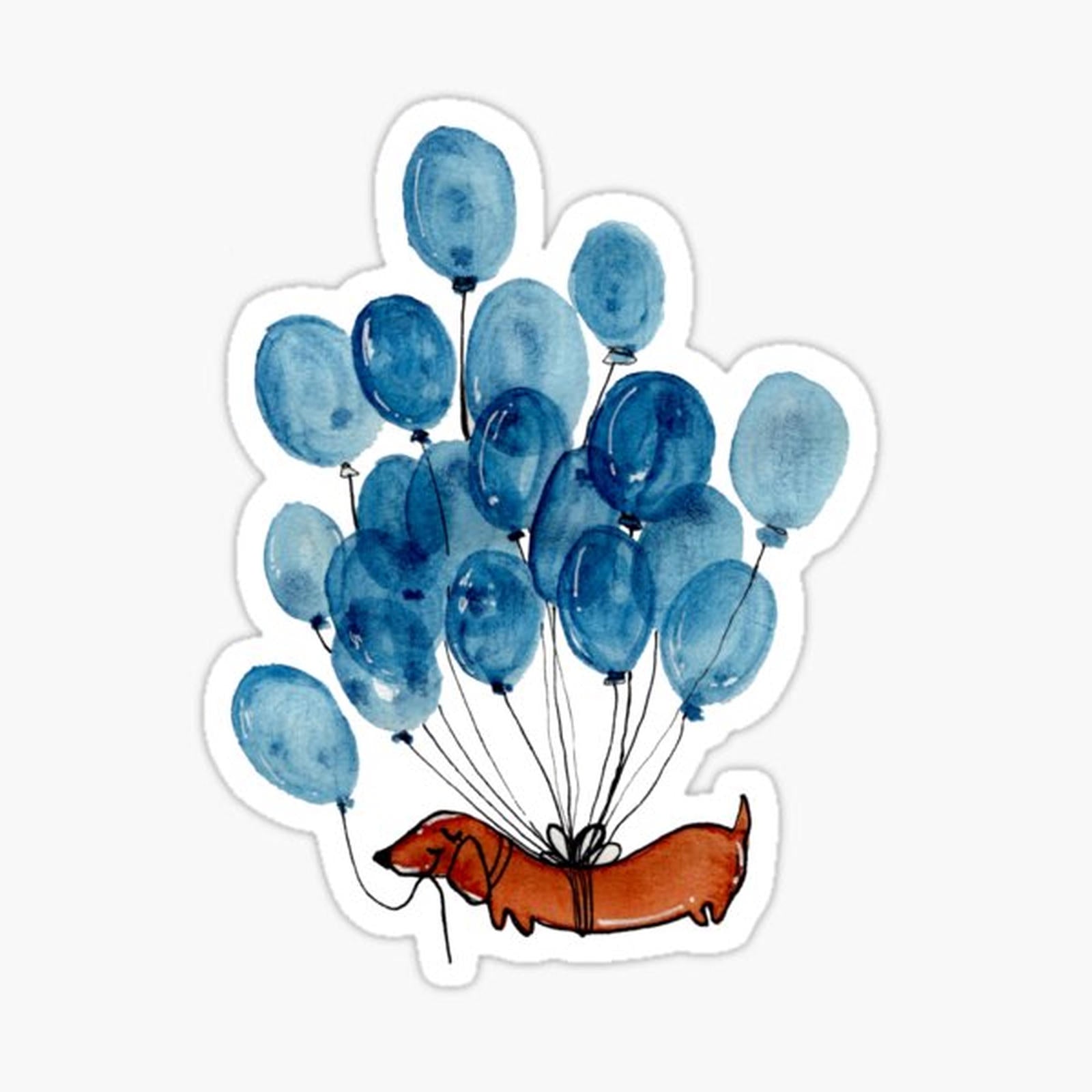 Dachshund dog and balloons
