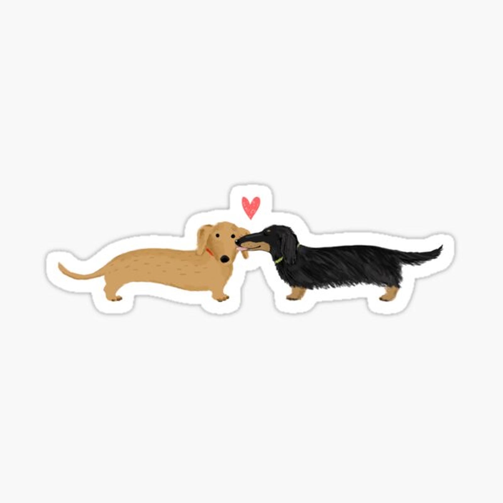 Dachshunds Love Dogs with Heart Cute Wiener Dogs
