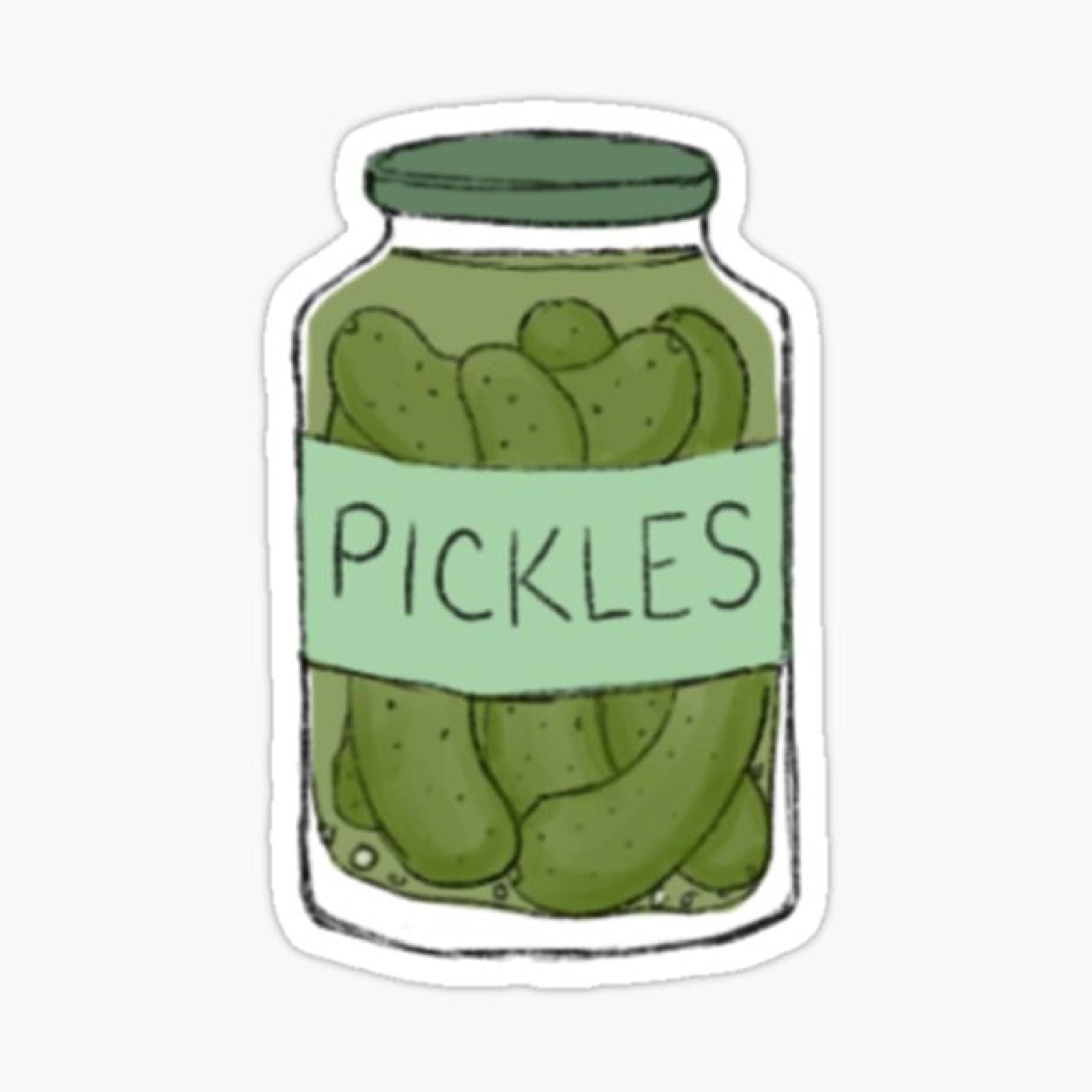 Dill pickle jar illustration