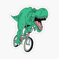 Dinosaur Riding Bike Bmx    T Rex Dino Fixie Bicycle Motocross