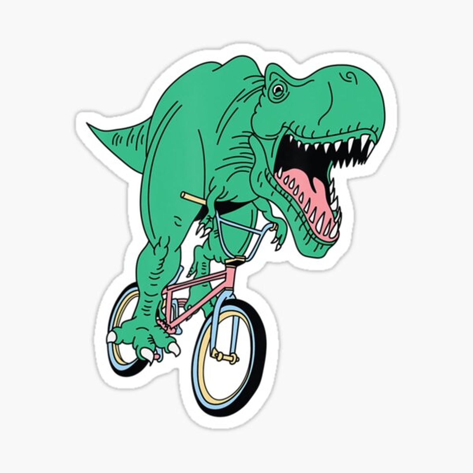 Dinosaur Riding Bike Bmx    T Rex Dino Fixie Bicycle Motocross